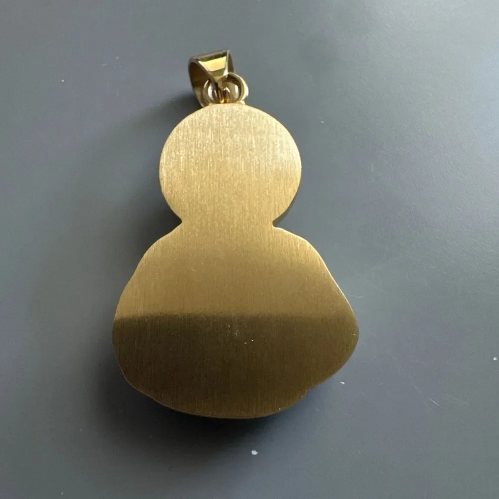 Saint Jude Thaddeus Pendant Gold Stainless Steel 24” Chain Jesus Cubic Zirconia